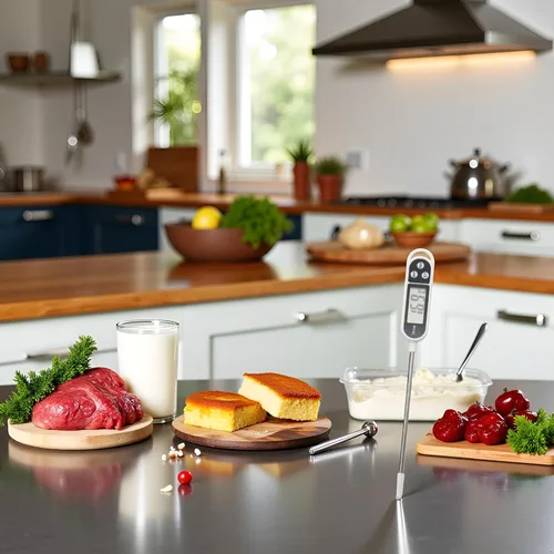 Vista 4 de Termómetro digital de cocina de plata para alimentos, pastel de carne, leche, barbacoa, termómetro para el hogar, sonda, medidor de sonda