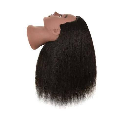 Vista 6 de RIHANNAHAIR - Cabello humano 100% real estilo afro, incluye cabeza de maniquí para peluquería: prácticas de estilismo, trenzado, rizado, estilizado