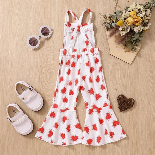 Vista 4 de TBUIALL Mameluco sin mangas con estampado de corazones para niñas pequeñas, para el día de San Valentín, ropa de bebé