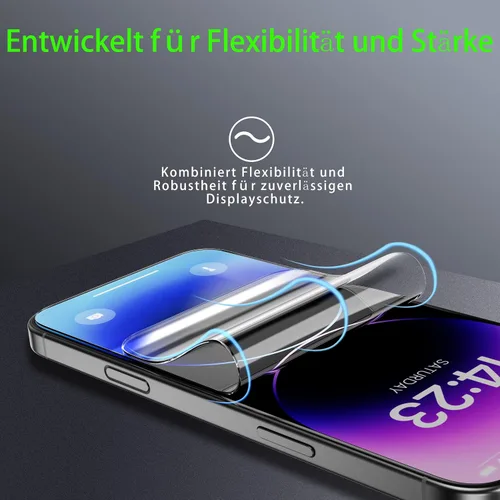 Vista 4 de Paquete de 3 protectores de pantalla de TPU para Samsung Galaxy Note10 + / Note 10 Plus, desbloqueo de huellas dactilares, transparente HD
