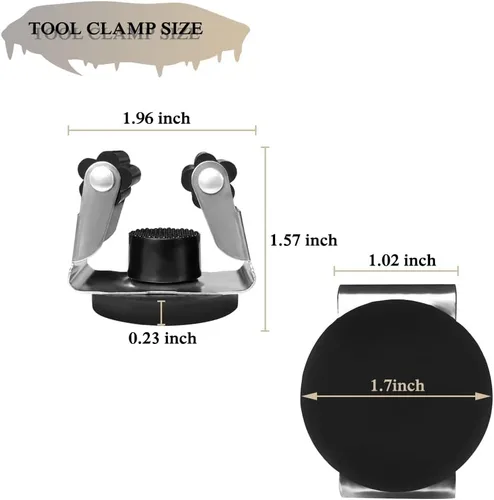 Vista 2 de Soporte magnético para escoba para trapeador, 2 piezas movibles montadas en la pared con clip de escoba para trapeador, sin perforaciones, colgador
