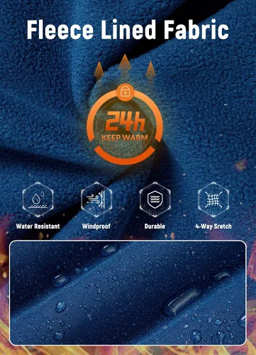 Vista 3 de BALEAF Pantalones de ciclismo de invierno para hombre, pantalones térmicos para bicicleta de montaña, resistentes al agua, clima frío, senderismo