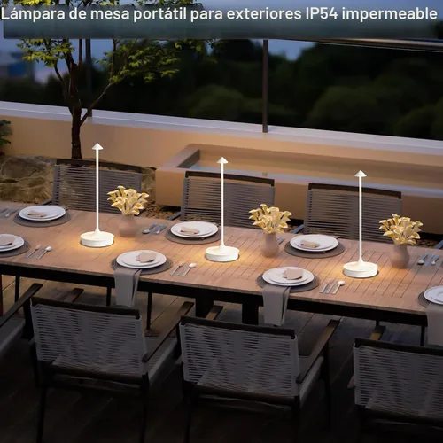 Vista 6 de Cordless Table Lamp Rechargeable LED Table Lamps Battery Operated 4000mAh Touch Dimmable Wireless Lamp Waterproof Portable Outdoor Table Light for