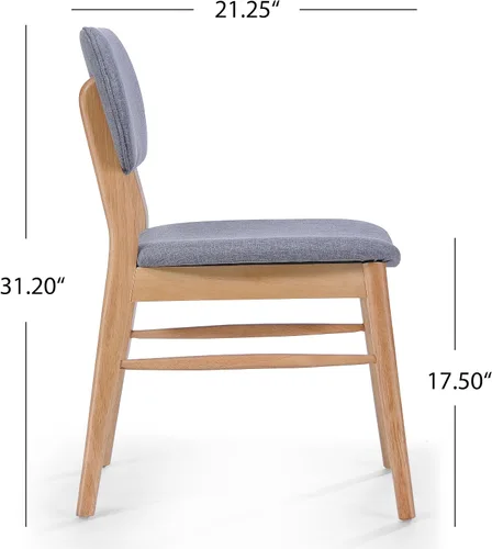 Vista 3 de GDFStudio Christopher Knight Home Colette - Juego de comedor de tela con madera de roble, color gris y roble