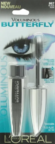 Vista 2 de Máscara para pestañas "Mariposas Voluminosas" L'Oreal Paris, 0.22 onzas, paquete de de 1, Negro