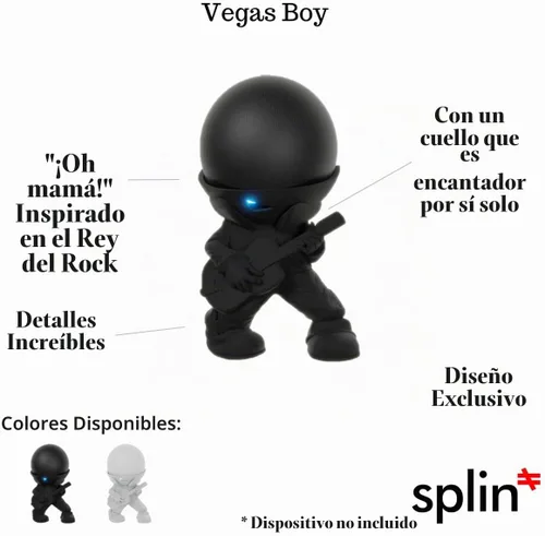Vista 8 de Splin Soporte de mesa compatible con Amazon Alexa Smart Speaker Echo Dot (4ª y 5ª generación) y Apple HomePod Mini, Vegas Boy (blanco)