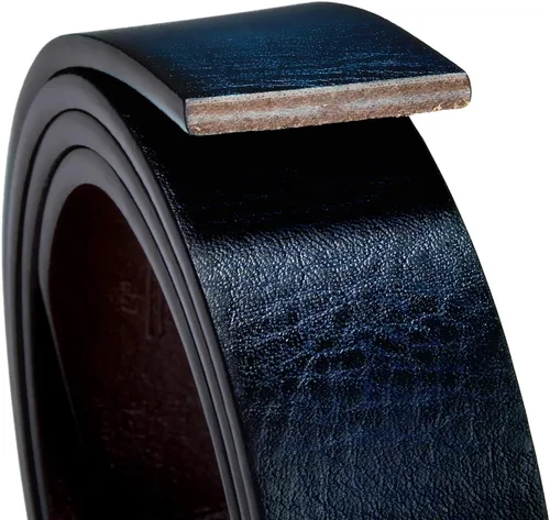 Vista 6 de Barry.Wang Cinturón formal para hombre, cuero de grano completo con hebilla automática sin níquel, regalo de lujo