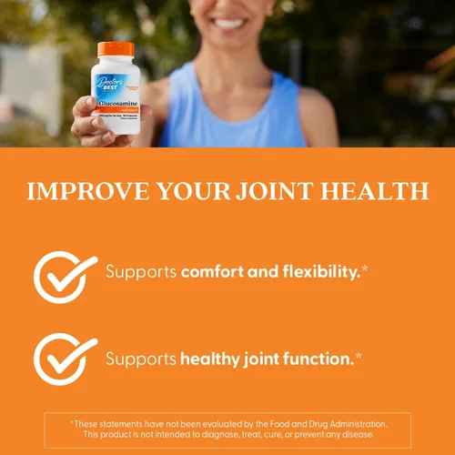 Vista 5 de Doctor's Best Suplemento de glucosamina para hombres y mujeres – Glucosamina 1500 mg por 2 cápsulas, apoyo para la salud de las articulaciones