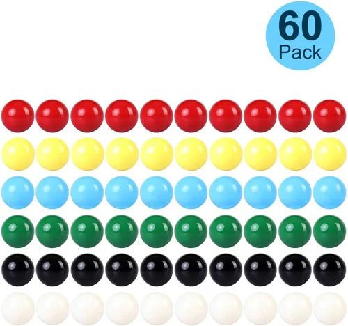 Vista 7 de Bolas de canicas de repuesto de juego de 9/16 pulgadas, 60 bolas acrílicas de color sólido para damas chinas, juego de agravación, decoración