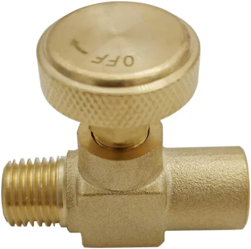 Vista 4 de MENSI 1/4" macho NPT X 1/4" hembra NPT válvula de aguja de control de flujo de gas propano LPG de alta presión de latón resistente
