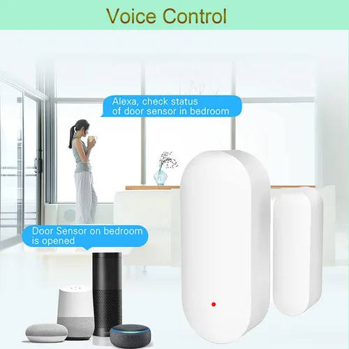 Vista 3 de Sensor WiFi para puerta y ventana: sensor de contacto inalámbrico con alertas de notificación de aplicaciones gratuitas, sensor de puerta