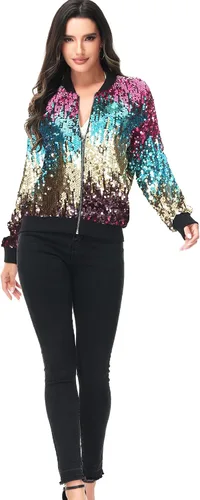 Vista 4 de Anna-Kaci - Chaqueta de manga larga con cremallera frontal y puños acanalados para mujer (personalizable)