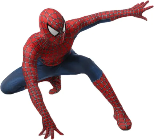 Vista 2 de Conollini Disfraz de araña de superhéroe de elastano, disfraz de Halloween y cosplay para niños y adultos