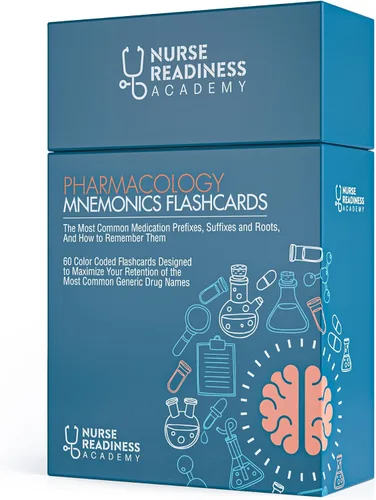 Vista 3 de Tarjetas de ayuda memoria de farmacología: 60 tarjetas codificadas por color para aprender los nombres genéricos de medicamentos más comunes