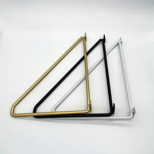 Vista 4 de Soporte para estante de pared de hierro forjado para decoración del hogar, dormitorio, sala de estar, con accesorios, 2 unidades (5.9 in, negro)