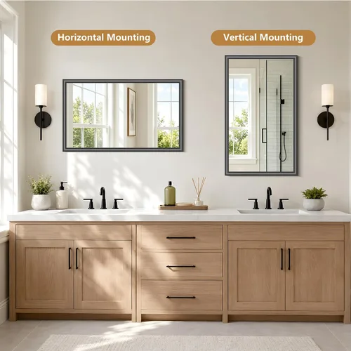 Vista 5 de FORBATH Bathroom Mirror for Over Sink, 18x30 Inch Black Vanity Mirror