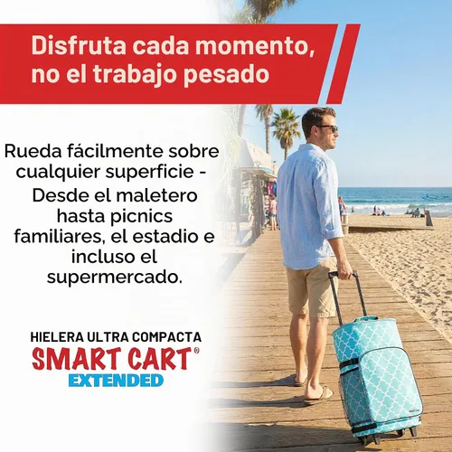 Vista 8 de dbest products - Nevera tipo carrito inteligente ultra compacta extendida, con aislamiento, con plataforma trasera, plegable, para barbacoa, playa