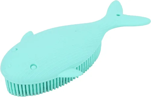 Vista 3 de Cepillo de baño de silicona para bebés, cepillo de masaje para bebés, cepillo exfoliante para piel seca, cuidado del cabello