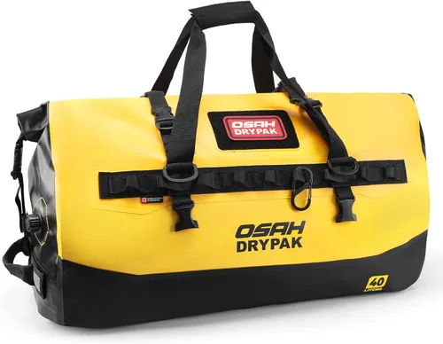 Vista 28 de Bolsa de lona impermeable 25L/40L/60L – Bolsa trasera de motocicleta resistente, bolsa seca enrollable para viajes, camping, canotaje, kayak