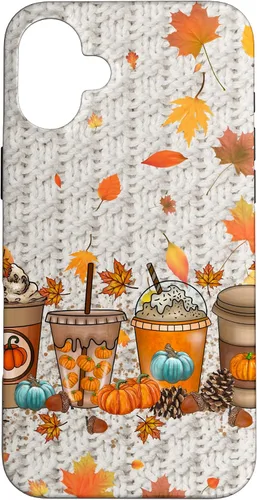 Vista 22 de iPhone 16 Acción de Gracias Otoño Hojas Otoño Calabaza Especias Funda
