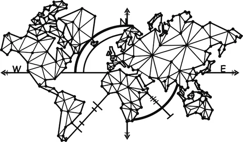 Vista 3 de Hencely Panel de pared decorativo de mapa del mundo de metal y colgante de pared del mapa del mundo Metal World Map
