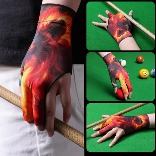 Vista 4 de Guantes de billar profesionales, guantes de piscina con acolchado antideslizante para un agarre seguro y un movimiento suave