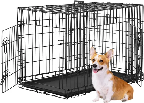 Vista 4 de Jaula de alambre para mascotas con bandeja de metal BestPet, 36