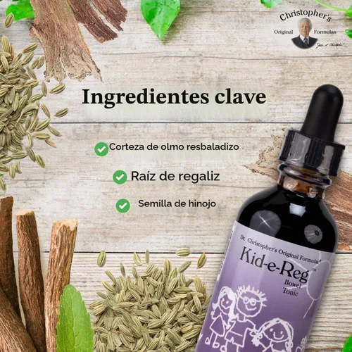 Vista 3 de Dr. Christopher's Formula Original Kid-E-Reg - Tónico intestinal, 2 onzas líquidas