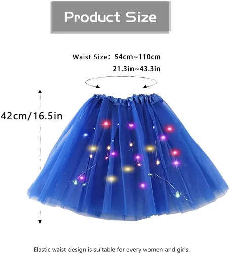 Vista 3 de GRAEEN Faldas de tutú LED con luz y tutú de tul para mujer