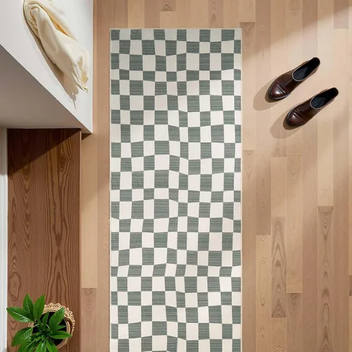 Vista 70 de jinchan Alfombra a rayas de 2 x 3 para entrada, alfombra de cocina, tapete pequeño, antideslizante, ligero, de bajo perfil, decoración para entrada