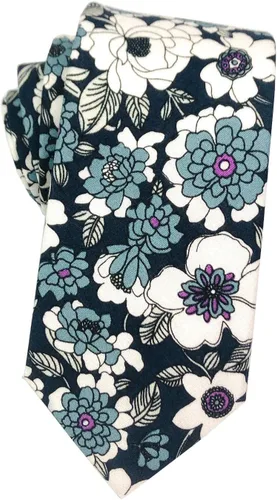 Vista 57 de Corbata de algodón floral para hombre, corbata delgada impresa de 2.56'' 01-Bean Pasta Rosa