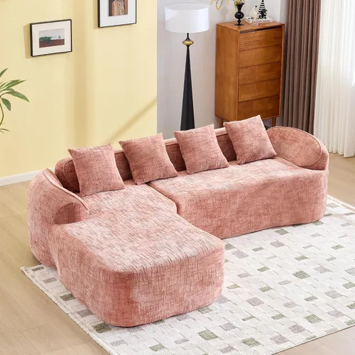 Vista 11 de Sofá Sillones para sala de tela de felpilla de 101 pulgadas, sofá para sala con esponja de alta elasticidad, sofás para sala con diseño