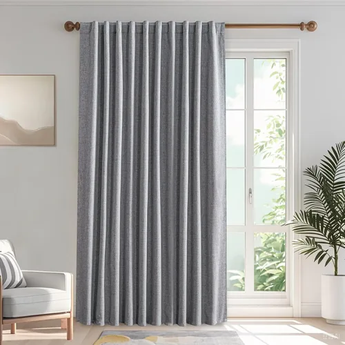 Vista 73 de IGEMAEVE Cortinas opacas de tamaño personalizado para dormitorio, 100 % opacas, 1 panel, aislamiento térmico, cortinas de oscurecimiento