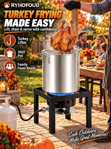 Vista 2 de OT-3016 Turkey Fryer Pot,30QT Turkey Fryer & 10QT Fish Fryer Kit