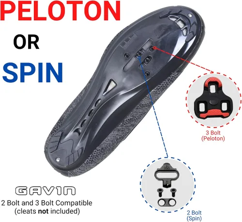 Vista 2 de Gavin Zapatos de ciclismo Pro Road, encaje rápido, compatibles con tacos de carretera de 3 pernos