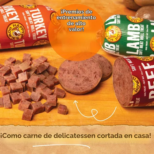 Vista 2 de Happy Howie's Rollo de Carne Suave para Premios – Rollos de Comida Suave para Perros, Ingredientes Naturales, para Todos los Perros, Hecho en EE.UU.