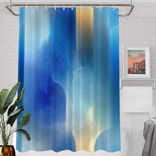 Vista 19 de Batmerry Maritime Nautical Hookless Shower Curtain with Snap in Liner Set, Anchors Ship Wheel Bath Curtain Magnetic Hem Quick-Drying Waterproof