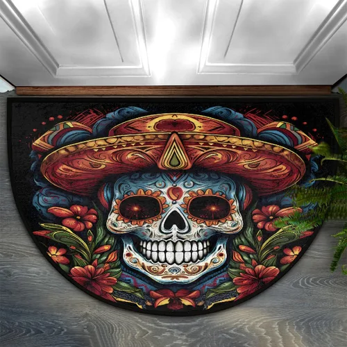 Vista 10 de Felpudo Semicircular de Animales Libélula Boho Lavable Tapete Semicírculo Antideslizante Absorbente Alfombras de Media Luna para Entrada