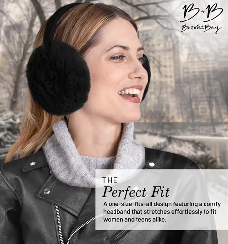 Vista 5 de Orejeras para mujer calentadores de oído de invierno suave y cálido cable de punto de lana. Orejeras para el frío