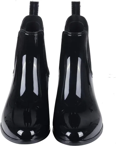 Vista 3 de Evshine - Botas de lluvia cortas para mujer, botas de lluvia de Chelsea ligeras, botas de goma impermeables