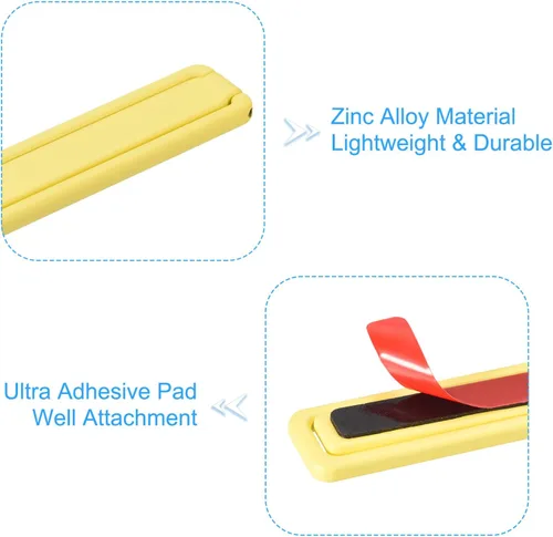 Vista 4 de uxcell Soporte delgado para teléfono celular, soporte de escritorio horizontal y vertical, soporte plegable para teléfono para la mayoría de Amarillo