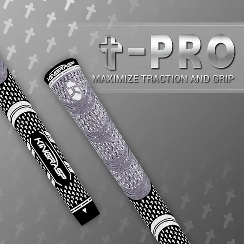 Vista 7 de 13 Pack Corded Rubber Golf Grips, Anti‑Slip Kit, Standard Midsize Oversize Gris/blanco: (13 agarres)
