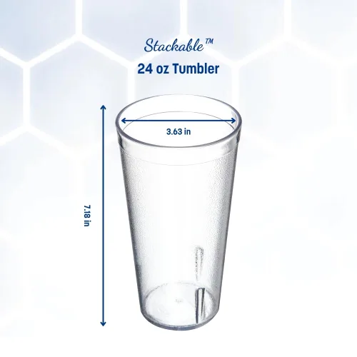 Vista 3 de Carlisle FoodService Products - Vaso de plástico Stackable™ de 24 onzas, transparente (paquete de 72)