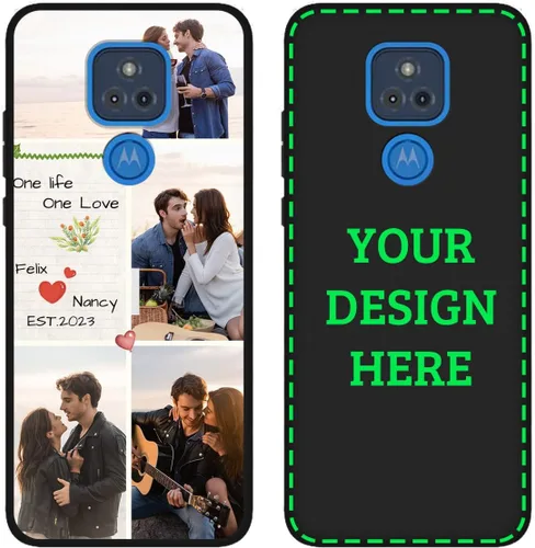 Vista 8 de Funda de teléfono con foto personalizada para Motorola Moto G Play 2021 con imagen, texto, logotipo, nombre, funda negra suave, regalo único