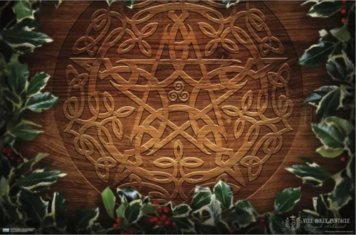 Vista 2 de Trends International Brigid Ashwood - Póster de pared con diseño de pentáculo navideño de Yule celta
