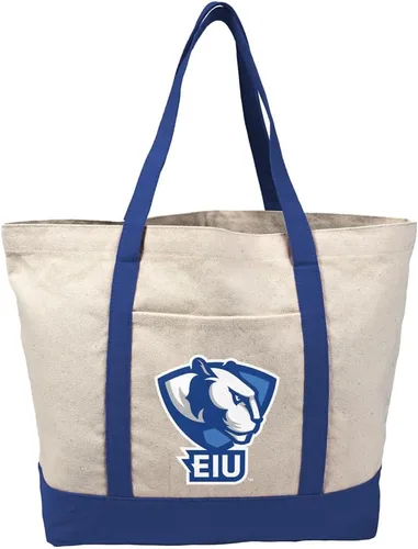 Vista 151 de Campus Lab Bolsa de lona con logotipo primario colegiado con bolsillo externo, bolsa de hombro reutilizable para ir de compras, playa Águilas A&m