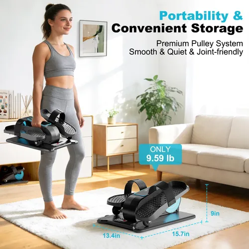 Vista 9 de TDH Under Desk Elliptical Machine Leg Exerciser Electric Quiet Portable Electric Pedal Exerciser While Sitting for Seniors Adult with 12
