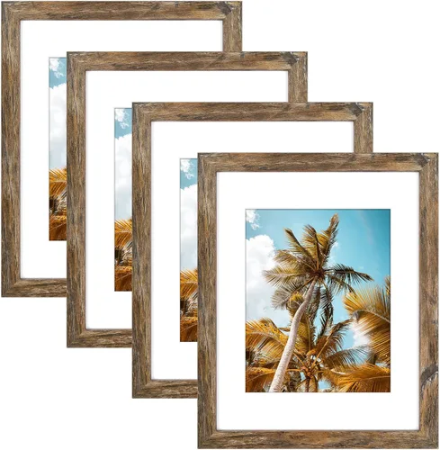 Vista 101 de Frametory, Marco de fotos de 11 x 14 pulgadas con paspartú para fotos de 8 x 10 pulgadas, moldeado ancho de vidrio de alta definición, accesorios