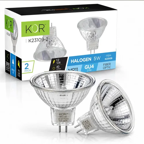 Vista 9 de KOR Paquete de 2 bombillas MR11 de 6 voltios de precisión halógena reflector de fibra óptica 6V (5)