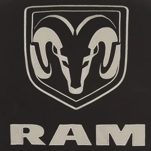 Vista 6 de JH DESIGN GROUP Chaqueta Dodge RAM para hombre, un abrigo de sarga clásico bordado